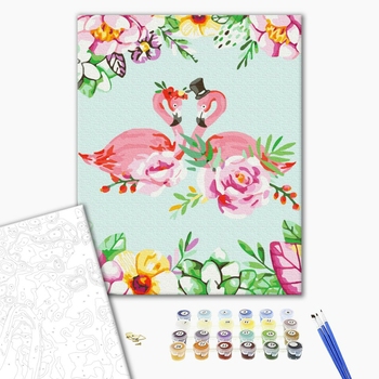 Фламинго в цветочном арте