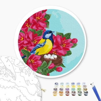 40 см - Синиця в квітах (Розмір L)