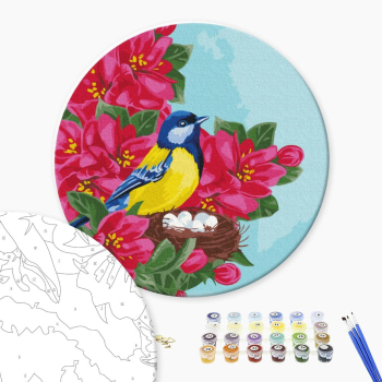 Синица в цветах (Размер M)