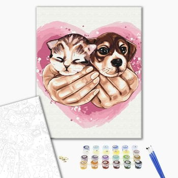 Картина по номерам Картины 40x40 - Звірята в долоньках