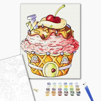 Картина по номерам Картины 40x40 - Будиночок тістечко