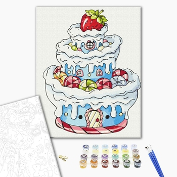 Картина по номерам Картины 40x40 - Кремовий тортик