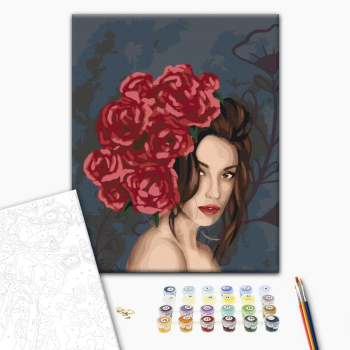 Картина по номерам Люди на картинах - Леді в трояндах
