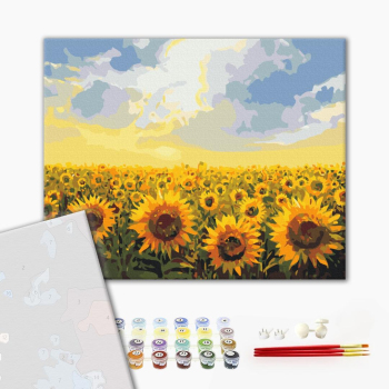 Картина по номерам Преміум картини - Поле соняшників