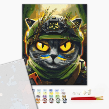 Картина по номерам Преміум картини - Котик розвідник ©Маріанна Пащук
