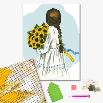 Алмазная мозаика 40x30 - Квіти України ©Alla Berezovska