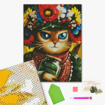 Алмазна мозаїка 40х50 - Кішка Захисниця ©Маріанна Пащук
