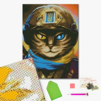 Алмазна мозаїка 40х50 - Котик Захисник ©Маріанна Пащук