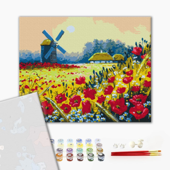 Картина по номерам Преміум картини - Макове поле