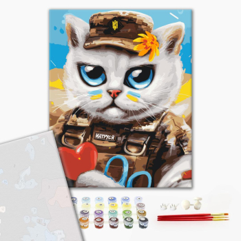Картина по номерам Преміум картини - Котик лікар ©Маріанна Пащук