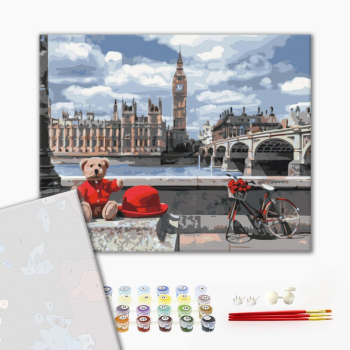 Картина по номерам Преміум картини - Ведмедик-мандрівник в Лондоні