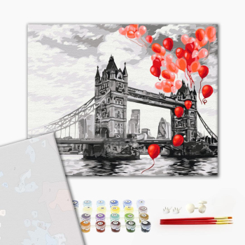 Картина по номерам Преміум картини - Повітряні кульки над Тауерським мостом