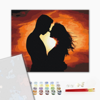 Картина по номерам Преміум картини - Силует любові