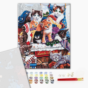 Картина по номерам Преміум картини - Кумедні котенята