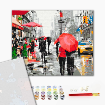 Картина по номерам Преміум картини - Дощ у Нью-Йорку