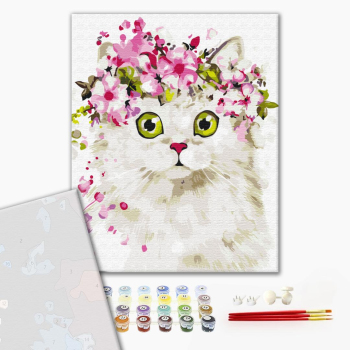 Картина по номерам Преміум картини - Здивована киця