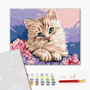 Картина по номерам Преміум картини - Синьооке кошеня