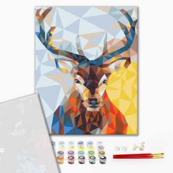 Картина по номерам Преміум картини - Олень в калейдоскопі