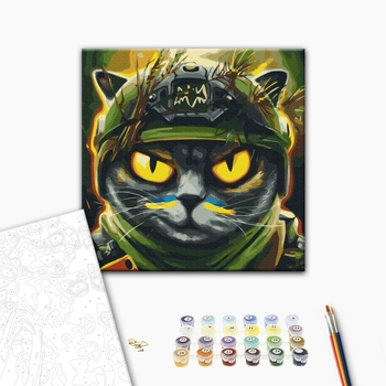 Картина по номерам Тварини, птахи та риби - Котик розвідник ©Маріанна Пащук