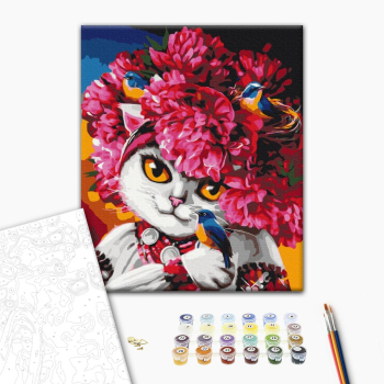 Картина по номерам Тварини, птахи та риби - Цветущая кошка ©Марианна Пащук