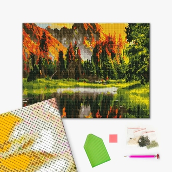 Алмазна мозаїка 40х50 - Захід в гірській долині