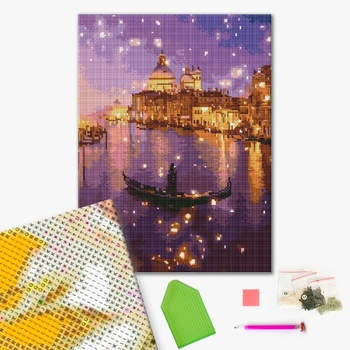 Алмазна мозаїка 40х50 - Нічне мерехтіння Венеції