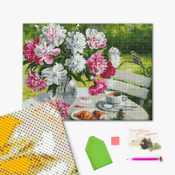 Алмазна мозаїка 40х50 - Сніданок з піонами