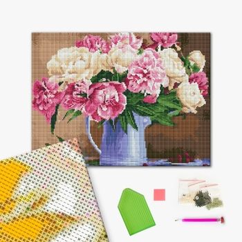 Алмазна мозаїка 40х50 - Натюрморт з піонами