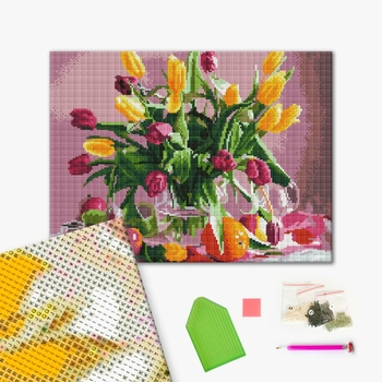 Алмазна мозаїка 40х50 - Березневі тюльпани