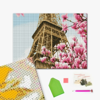 Алмазна мозаїка 40х50 - Сакура в Парижі