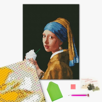 Алмазна мозаїка 40х50 - Дівчина з подвійним латте