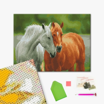 Алмазна мозаїка 40х50 - Вірність скакунів
