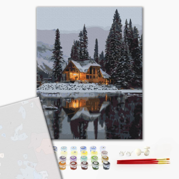 Картина по номерам Преміум картини - Засніжена ніч