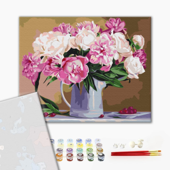 Картина по номерам Преміум картини - Натюрморт з піонами