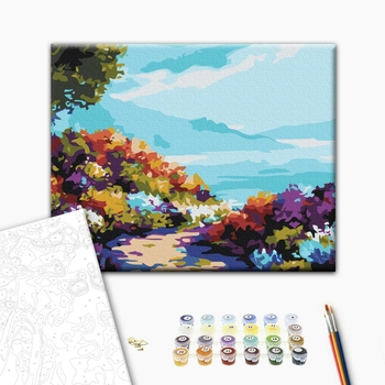 Картина по номерам Пейзажі - Квіти біля моря