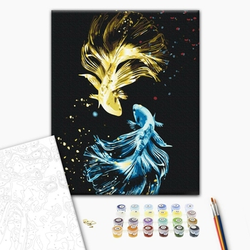 Картина по номерам Тварини, птахи та риби - Рибки з золотом