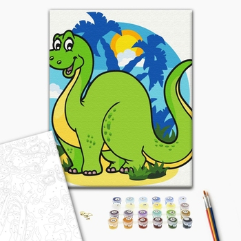 Картина по номерам Преміум картини - Динозаврик