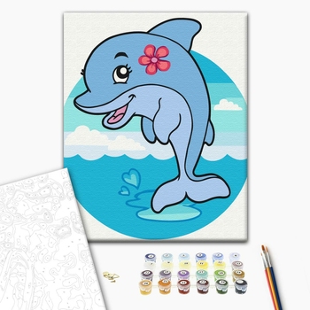 Картина по номерам Преміум картини - Дельфінчик