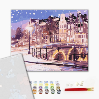 Картина по номерам Преміум картини - Казка зимового Амстердаму