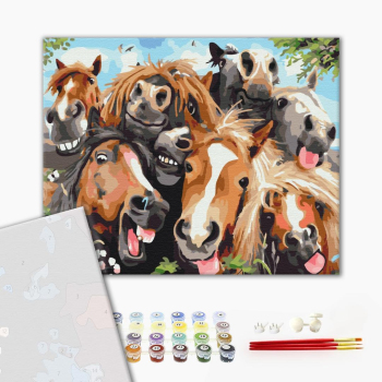 Картина по номерам Преміум картини - Селфі конячок