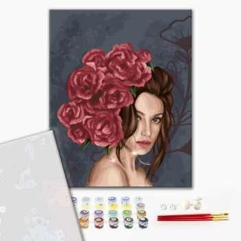 Картина по номерам Преміум картини - Леді в трояндах