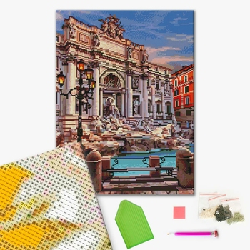 Алмазна мозаїка 40х50 - Фонтан Ді Треві Рим