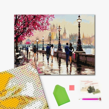 Алмазна мозаїка 40х50 - Прогулянка романтичним Лондоном
