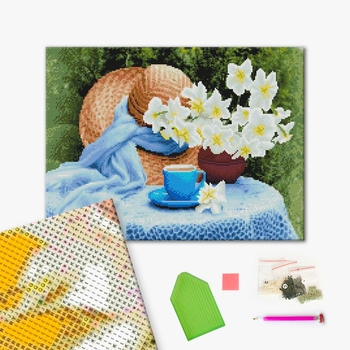 Алмазна мозаїка 40х50 - Сніданок в саду