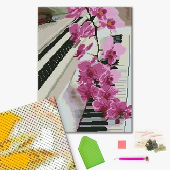 Алмазна мозаїка 40х50 - Мелодія орхідей