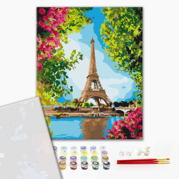 Квітковий вид на Ейфелеву вежу