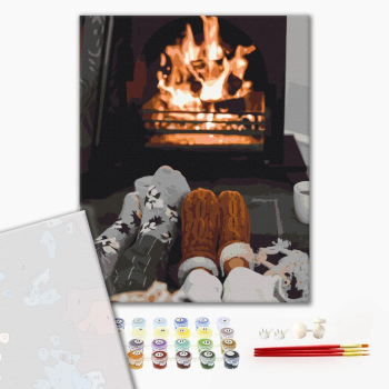 Картина по номерам Преміум картини - Затишок біля каміна