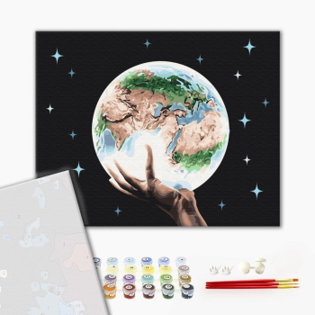 Картина по номерам Преміум картини - Планета в руках людини