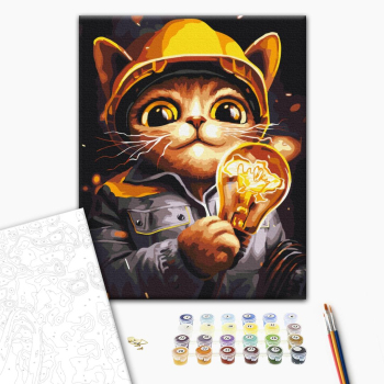 Картина по номерам Тварини, птахи та риби - Котик Енергетик ©Маріанна Пащук