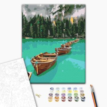 Картина по номерам Пейзажі - Ланцюжок човнів